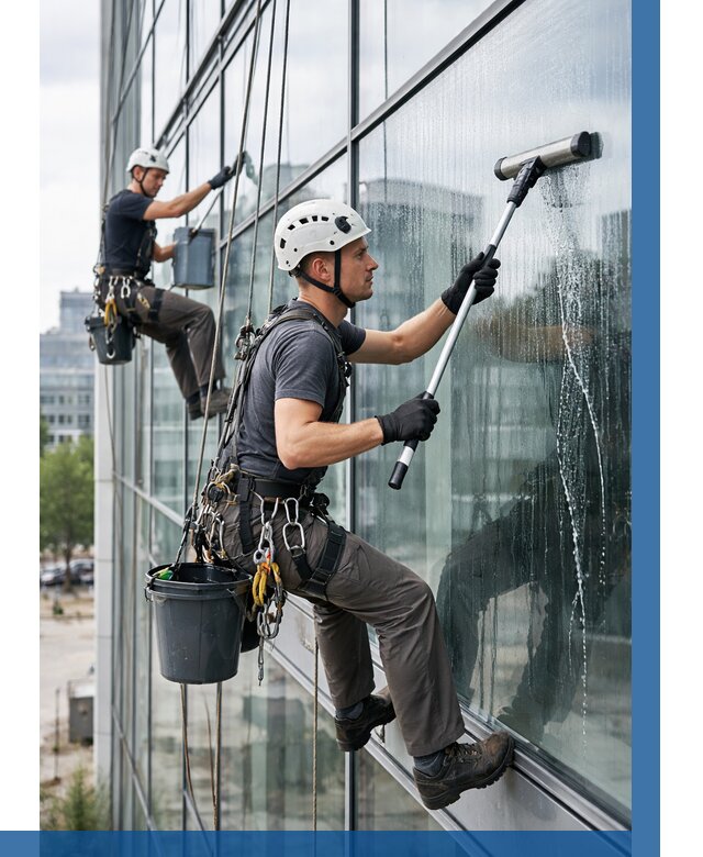 Мойка витражей альпинистами в Сызрани от 709 р. под ключ|ВЫСОТНИК-Сзр