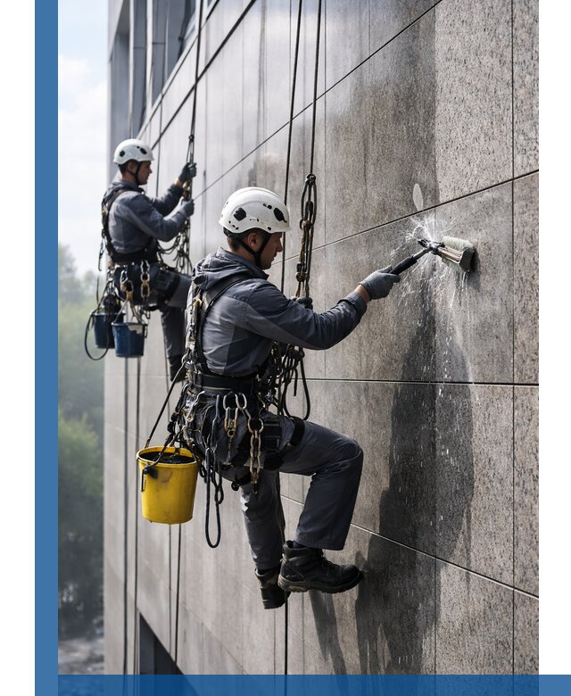 Профессиональная мойка фасада из керамогранита в Сызрани