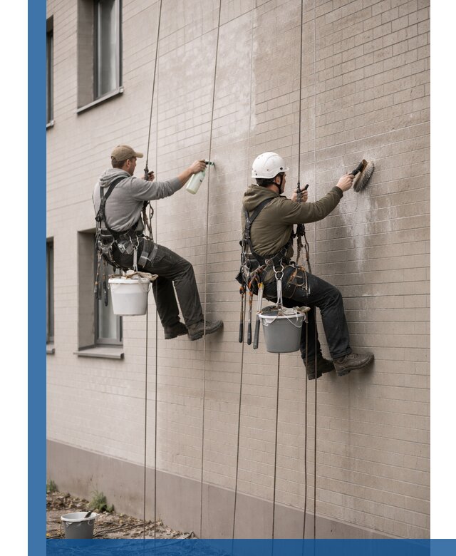 Удаление высолов с фасада зданий в Сызрани без повреждений и следов
