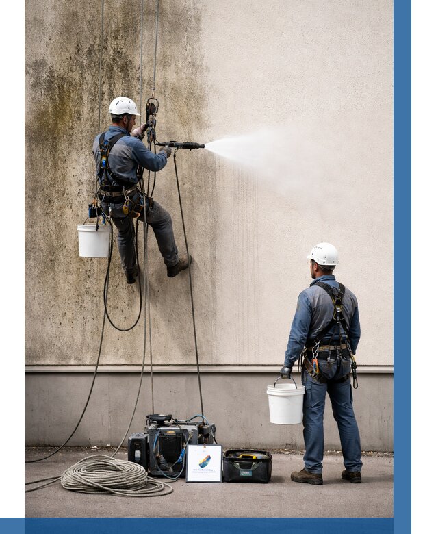 Очистка фасада от плесени в Сызрани от 304 р. | ВЫСОТНИК-Сзр