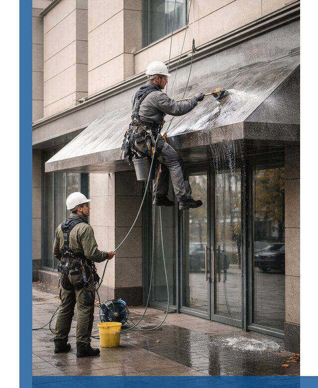 Профессиональная мойка козырьков и навесов в Сызрани