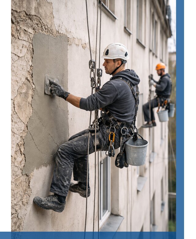 Восстановление штукатурки фасада в Сызрани от 1216 р. | ВЫСОТНИК-Сзр