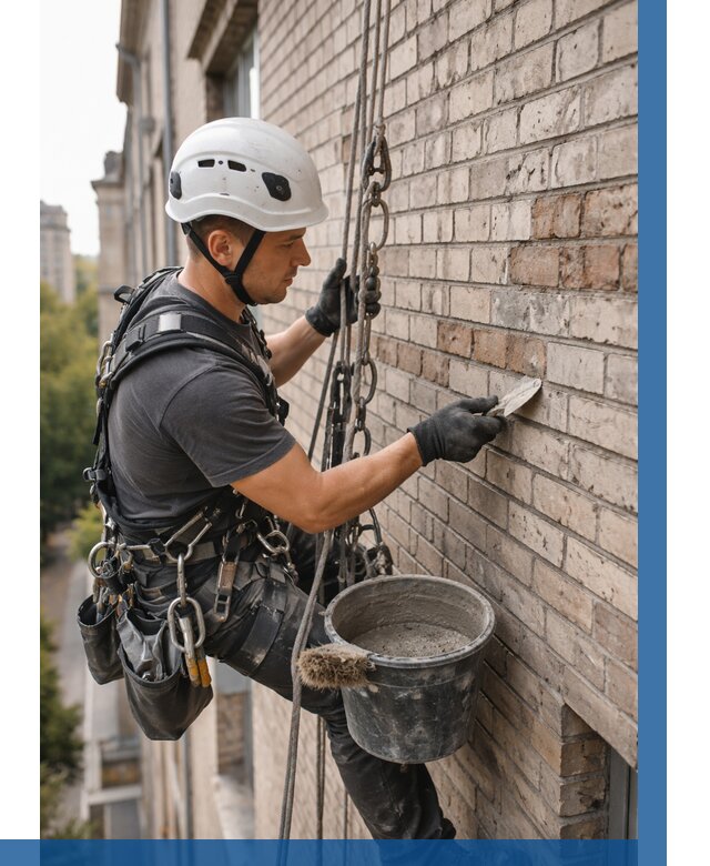 Ремонт кирпичной кладки фасада в Сызрани от 1823 р. | ВЫСОТНИК-Сзр