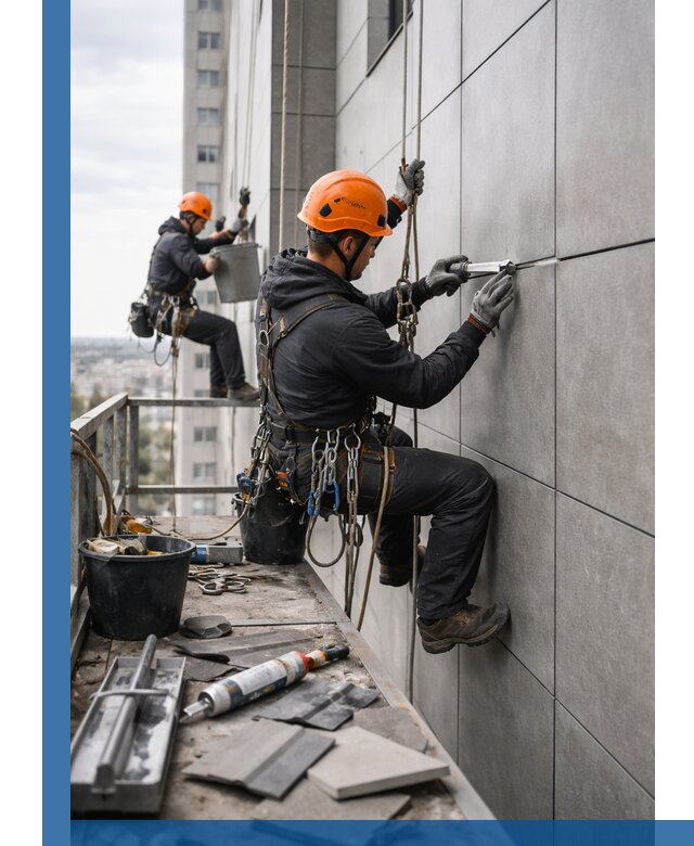 Профессиональный ремонт фасада из керамогранита в Сызрани