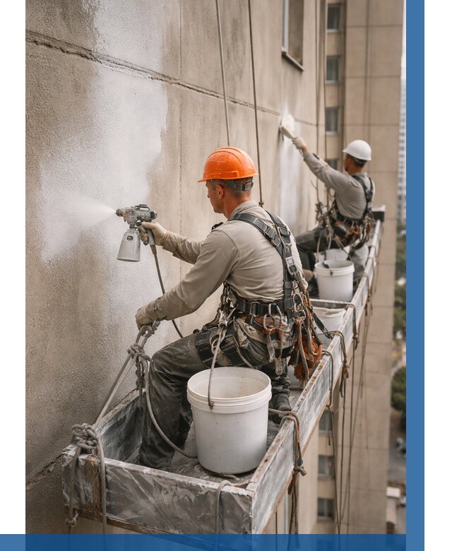 Грунтовка фасада на высоте в Сызрани от 122 р. | ВЫСОТНИК-Сзр