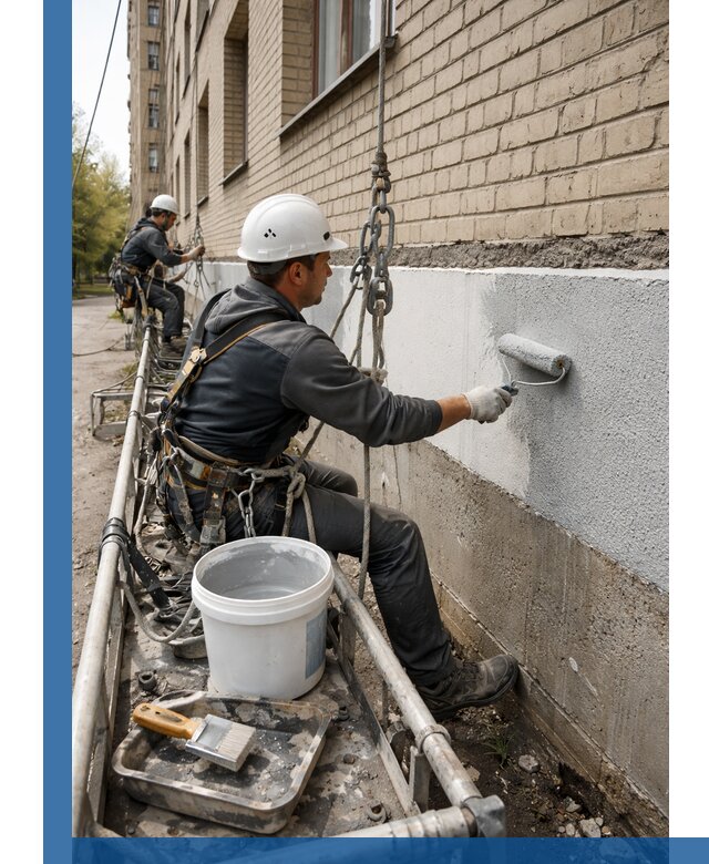 Окраска цоколя здания в Сызрани профессионально и надежно
