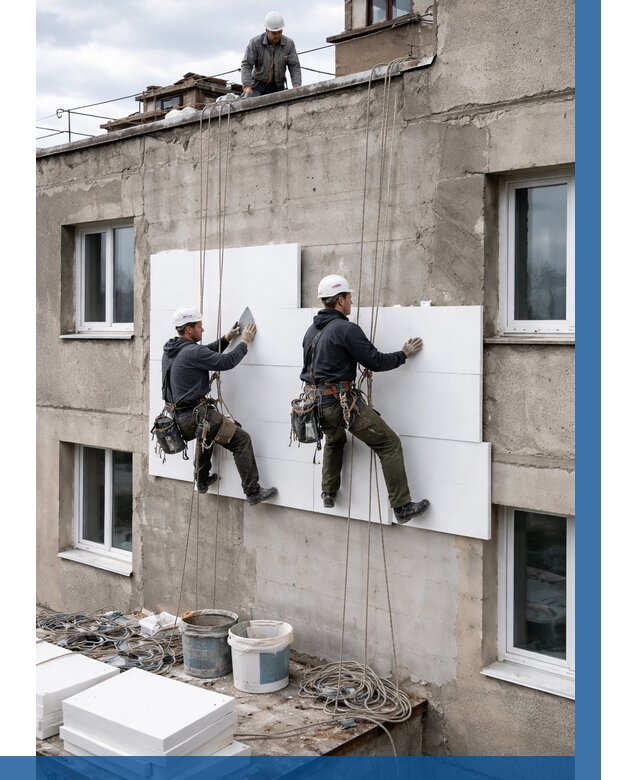 Утепление фасада пенополистиролом в Сызрани от 1823 р. | ВЫСОТНИК-Сзр