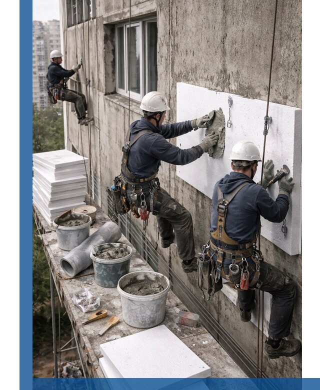 Утепление фасада пенополистиролом в Сызрани под ключ