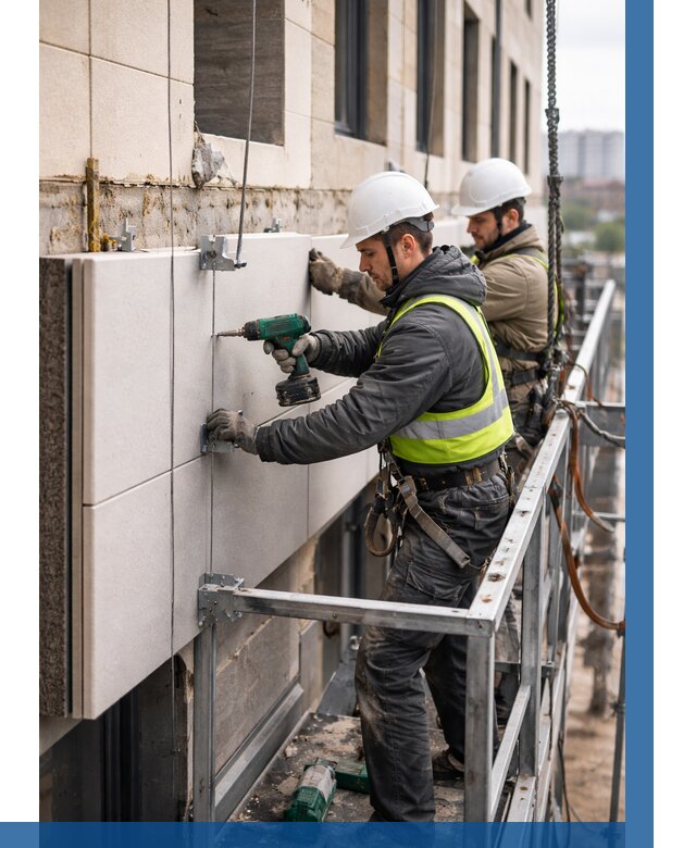 Монтаж фасадных термопанелей в Сызрани от 1520 р. | ВЫСОТНИК-Сзр