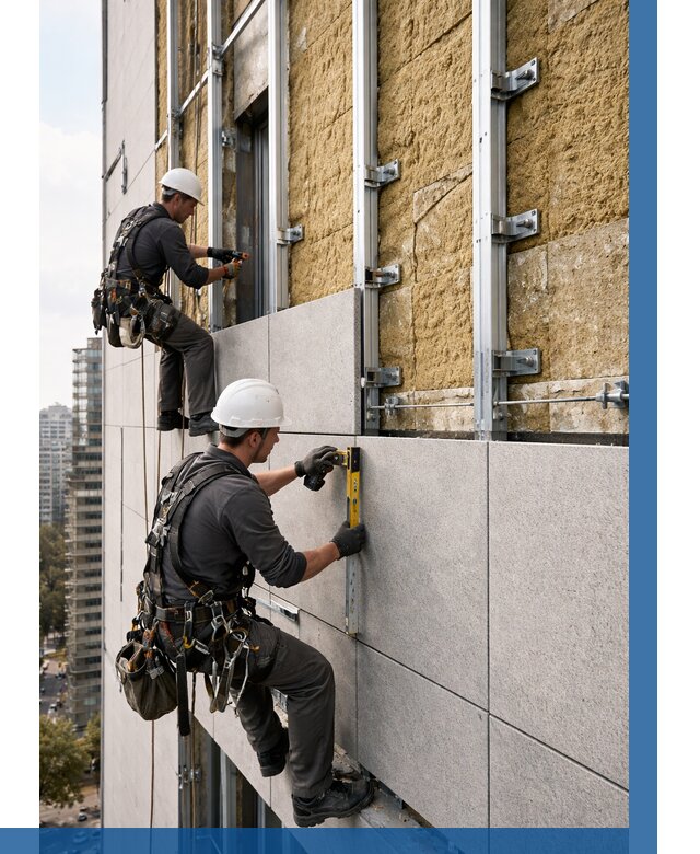 Монтаж вентилируемого фасада в Сызрани от 3546 р. | ВЫСОТНИК-Сзр