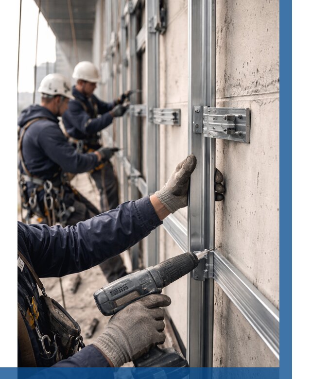 Монтаж подсистемы вентфасада в Сызрани от 861 р. | ВЫСОТНИК-Сзр