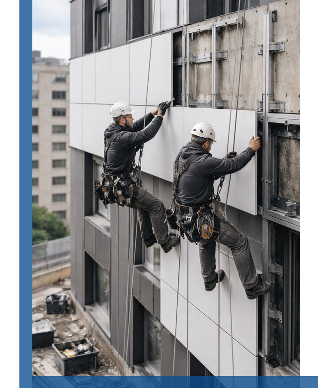 Монтаж композитных панелей фасада в Сызрани под ключ