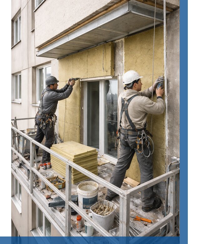 Утепление балкона снаружи в Сызрани от 1621 р. под ключ ВЫСОТНИК-Сзр