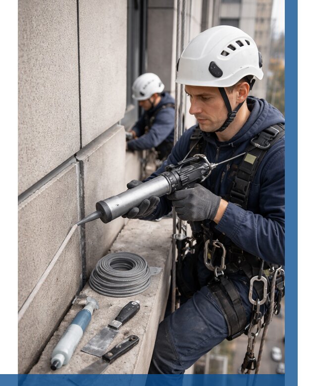 Герметизация деформационных швов фасада в Сызрани от 709 | ВЫСОТНИК-Сзр