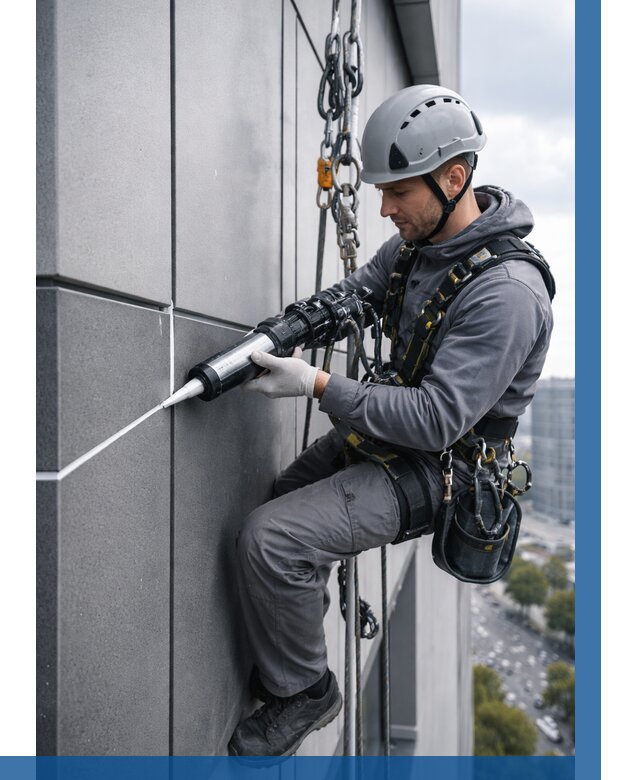 Герметизация стыков фасадных панелей в Сызрани от 6585 р.| ВЫСОТНИК-Сзр