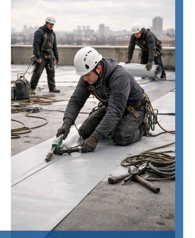 Ремонт мембранной кровли в Сызрани от 1823 р./м2 | ВЫСОТНИК-Сзр