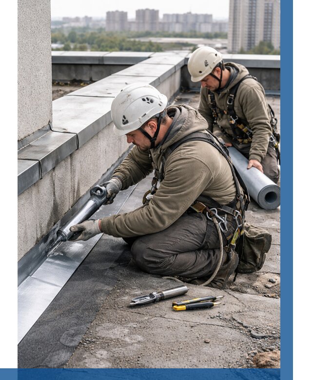 Ремонт кровельных примыканий в Сызрани от 1216 р. | ВЫСОТНИК-Сзр