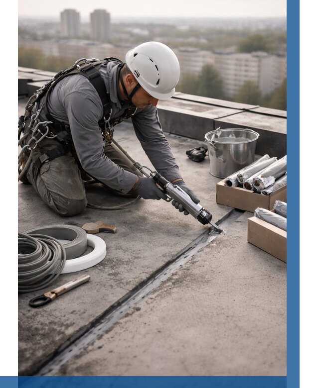 Герметизация швов кровли в Сызрани от 456 р./м2 | ВЫСОТНИК-Сзр