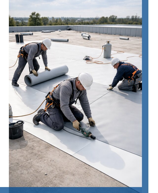 Монтаж мембранной кровли под ключ в Сызрани от 1216 р. | ВЫСОТНИК-Сзр