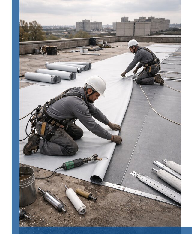 Монтаж мембранной кровли в Сызрани для промышленных зданий