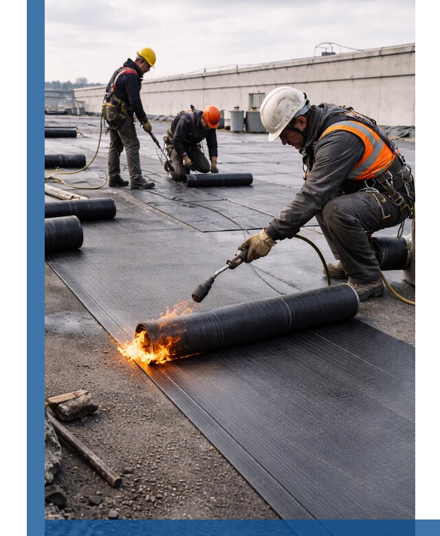 Монтаж наплавляемой кровли в Сызрани профессионально