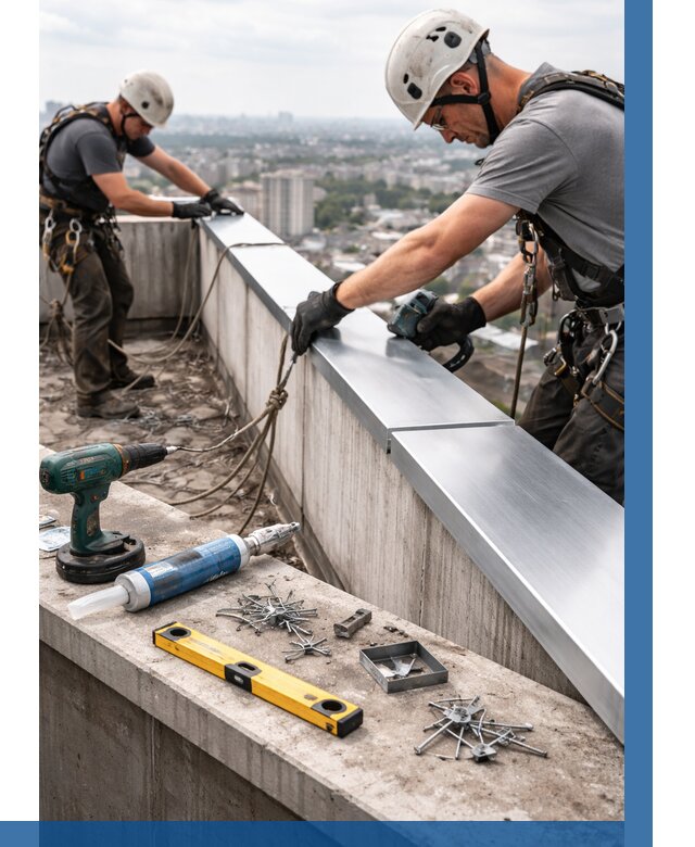 Монтаж парапетных крышек в Сызрани от 810 р. | ВЫСОТНИК-Сзр