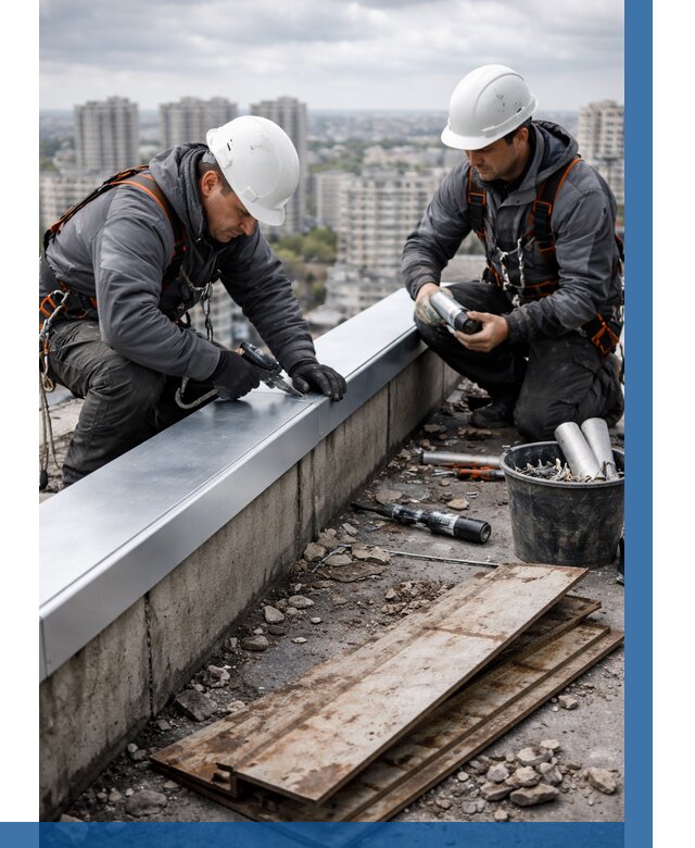 Замена парапетных крышек под ключ в Сызрани от 1216 р. | ВЫСОТНИК-Сзр