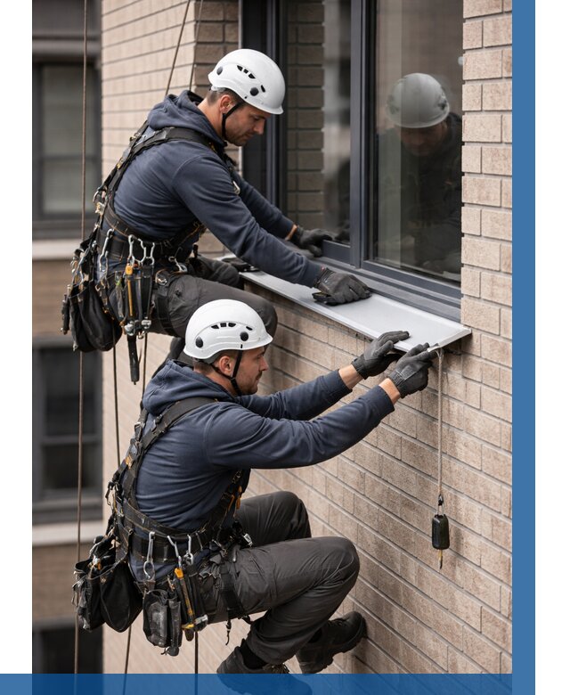 Монтаж оконных отливов под ключ в Сызрани от 3546 р. | ВЫСОТНИК-Сзр