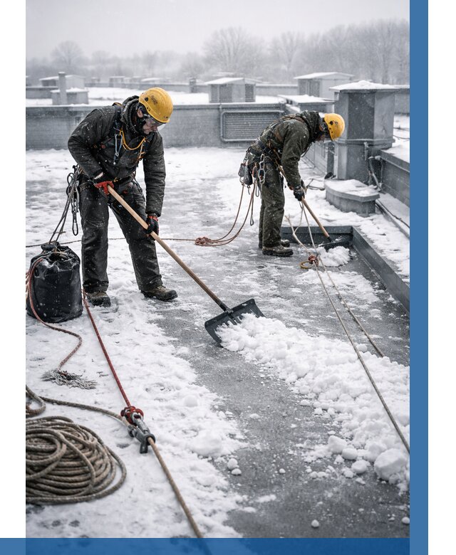 Очистка крыши от снега в Сызрани от 7598 р. | ВЫСОТНИК-Сзр