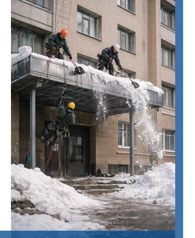 Очистка козырьков от снега в Сызрани от 3546 р. | ВЫСОТНИК-Сзр