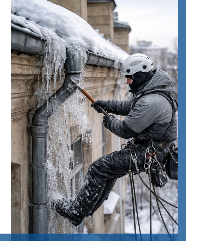 Очистка водостоков от льда в Сызрани от 3546 р. | ВЫСОТНИК-Сзр