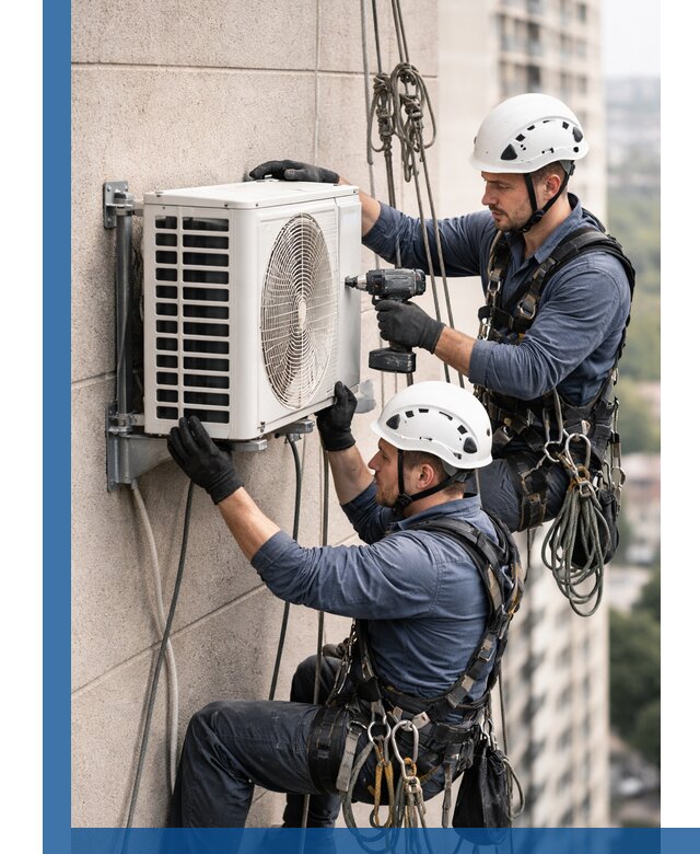 Монтаж внешнего блока кондиционера в Сызрани установка и крепление