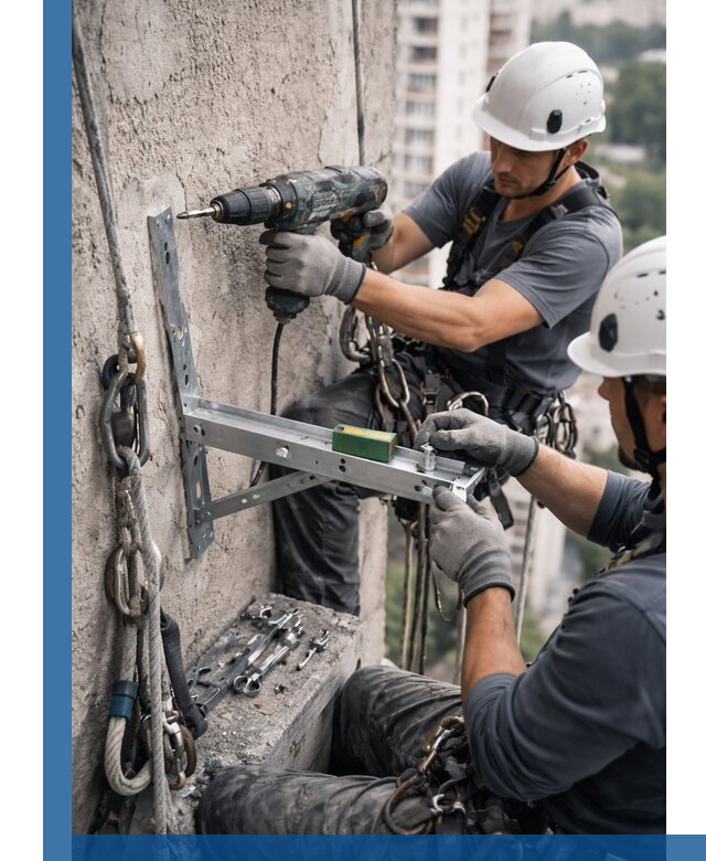 Установка кронштейнов кондиционера и крепежа в Сызрани