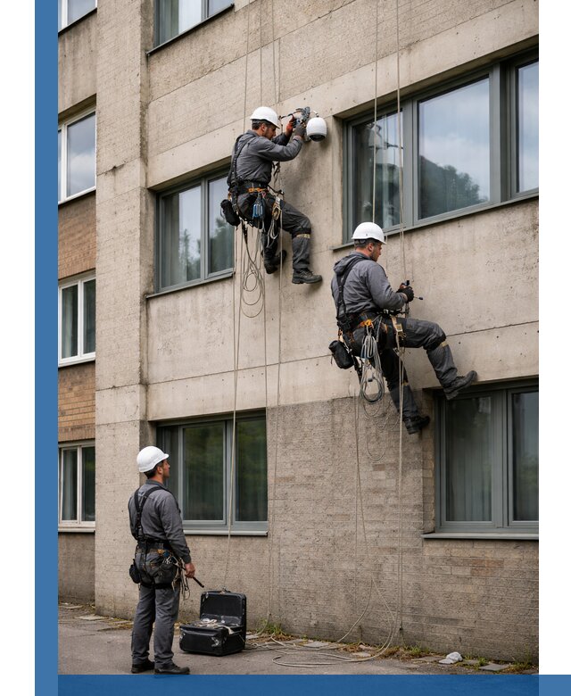 Монтаж фасадных камер видеонаблюдения в Сызрани под ключ