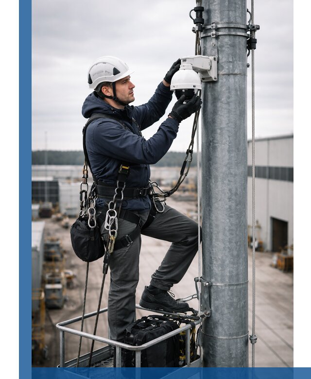 Профессиональная установка видеокамер на мачте в Сызрани