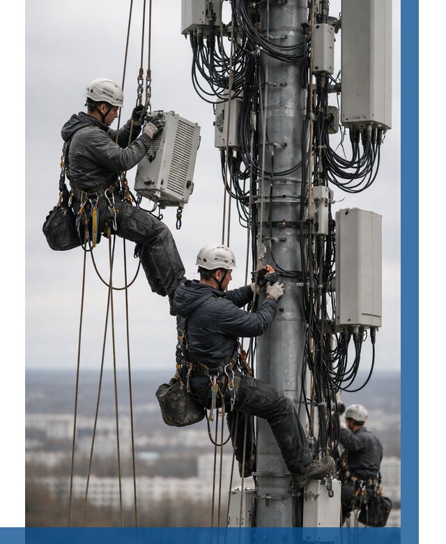 Монтаж оборудования связи на мачте в Сызрани от 7598 р. | ВЫСОТНИК-Сзр