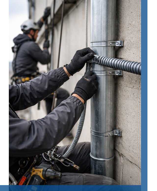 Монтаж гофры для кабеля в Сызрани от 304 р. | ВЫСОТНИК-Сзр