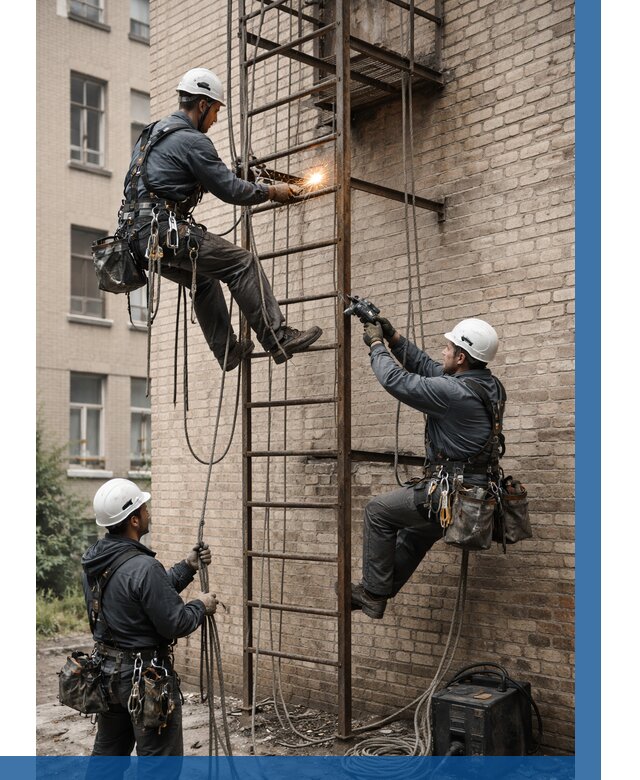 Ремонт пожарной лестницы в Сызрани от 7598 р. | ВЫСОТНИК-Сзр