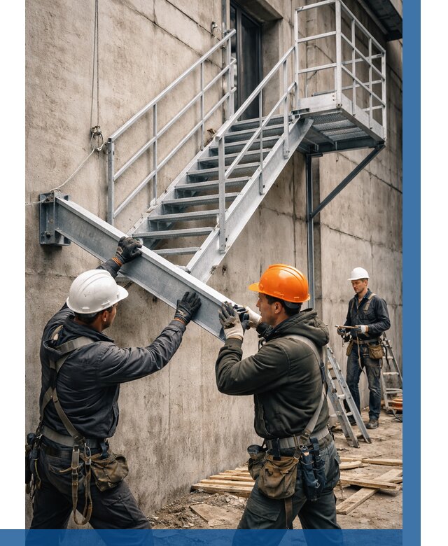 Монтаж металлических лестниц в Сызрани от 15195 р. | ВЫСОТНИК-Сзр