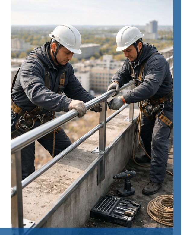 Монтаж перил на высоте в Сызрани от 2533 р. | ВЫСОТНИК-Сзр