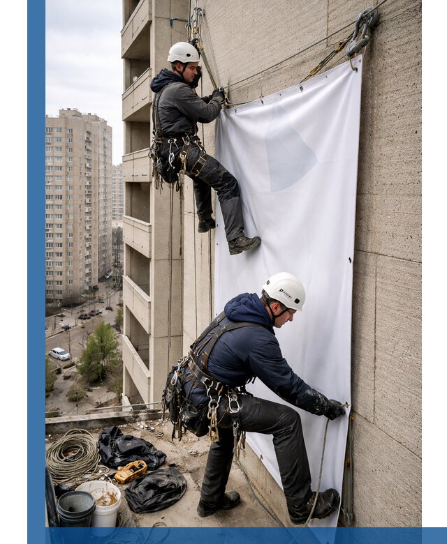 Профессиональный монтаж баннеров на фасаде в Сызрани