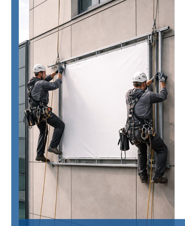 Монтаж наружной рекламной вывески в Сызрани под ключ