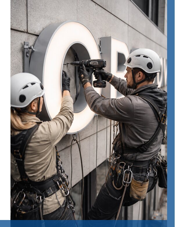 Монтаж световых букв в Сызрани от 3039 р. под ключ ВЫСОТНИК-Сзр