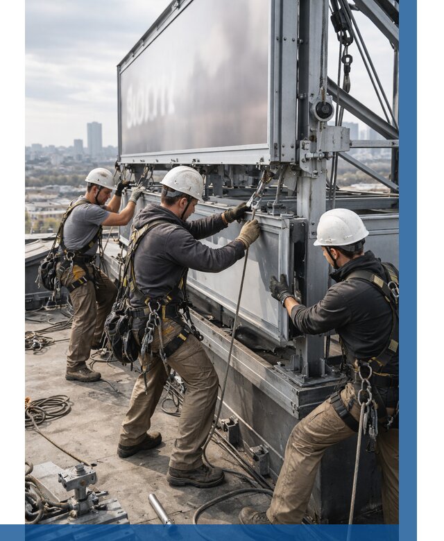 Монтаж крышной рекламной конструкции в Сызрани от 60780 р.|ВЫСОТНИК-Сзр