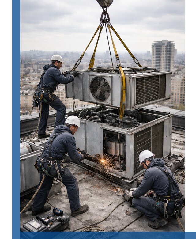 Демонтаж крышной установки в Сызрани любой сложности