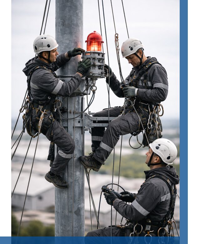 Монтаж заградительных огней в Сызрани от 8611 р. | ВЫСОТНИК-Сзр