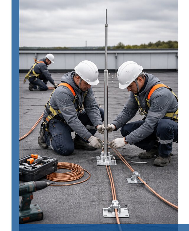 Монтаж молниезащиты на кровле в Сызрани под ключ с гарантией