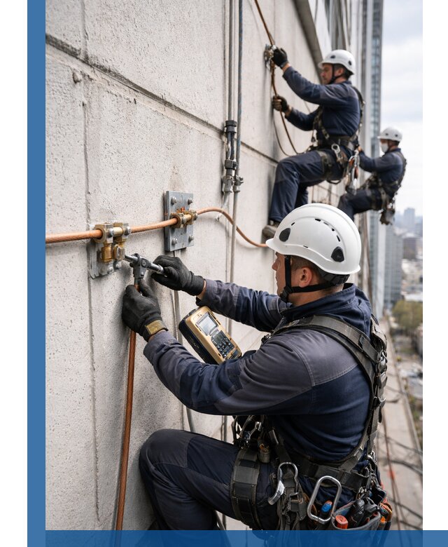 Монтаж системы заземления здания и молниезащиты в Сызрани