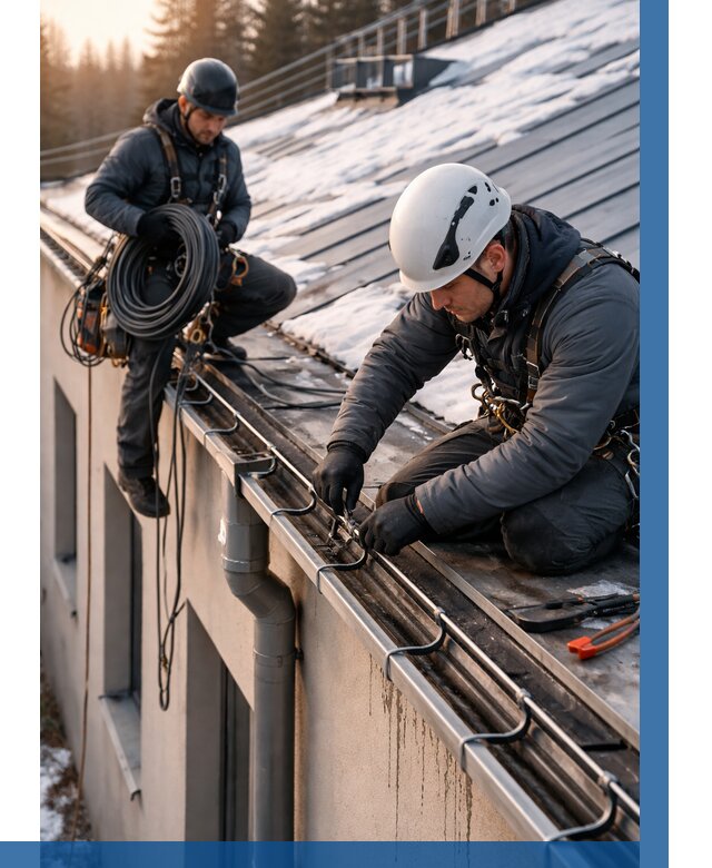 Монтаж греющего кабеля на кровле в Сызрани от 456 р. | ВЫСОТНИК-Сзр