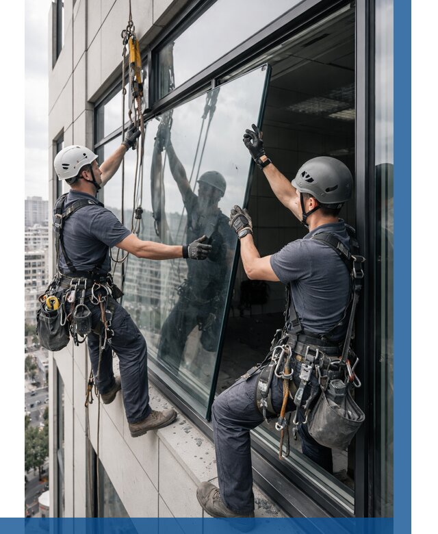 Замена стеклопакетов на высоте в Сызрани от 5572 р. | ВЫСОТНИК-Сзр